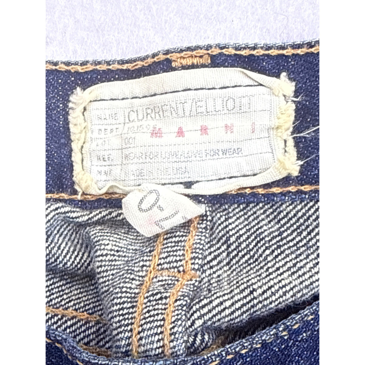 Current/Elliott Womens Blue Cotton/Polyurethane Patterned Denim Jeans Size 27