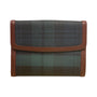 Polo Ralph Lauren Women's Classic Navy & Hunter Green Plaid Brown Trim Wallet
