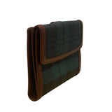 Polo Ralph Lauren Women's Classic Navy & Hunter Green Plaid Brown Trim Wallet