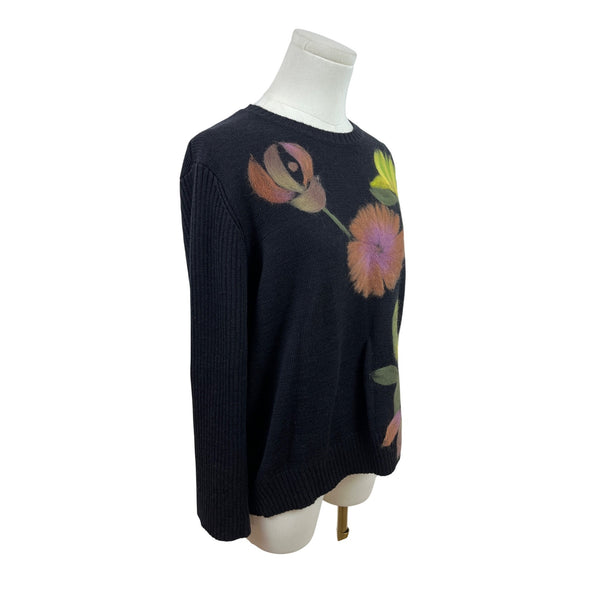 Spanner Women's Black Floral Pattern Sweater Size XL