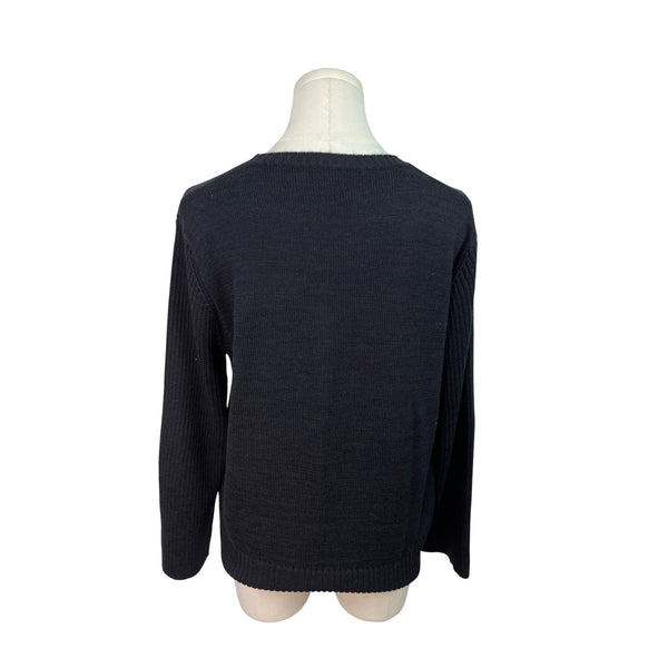 Spanner Women's Black Floral Pattern Sweater Size XL