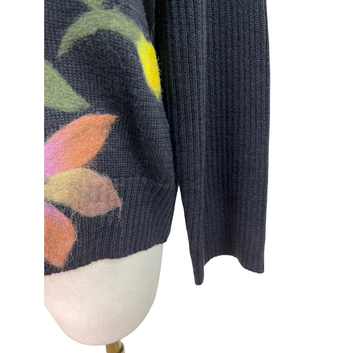 Spanner Women's Black Floral Pattern Sweater Size XL