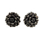 Sterling Silver Floral Design Beaded Stud Earrings 925 Handcrafted Unique Women’s Jewelry