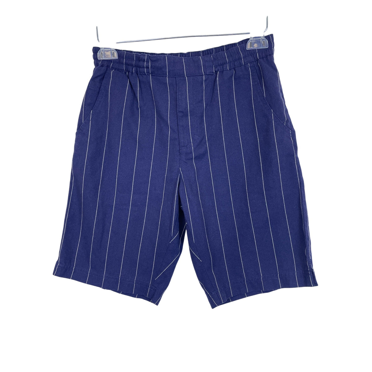Your Neighbors Mens Blue Striped Casual Elastic-Waist Shorts With Pockets Size S