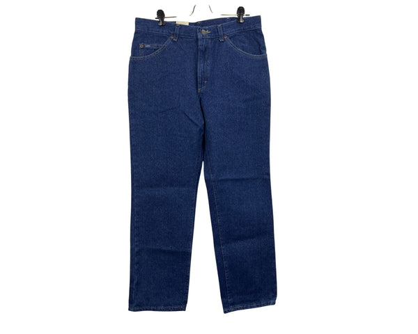 Vtg 90s Y2K Lee 34x30 Mens Regular Fit Straight Leg Jeans Dark Blue Denim New
