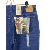 Vtg 90s Y2K Lee 34x30 Mens Regular Fit Straight Leg Jeans Dark Blue Denim New