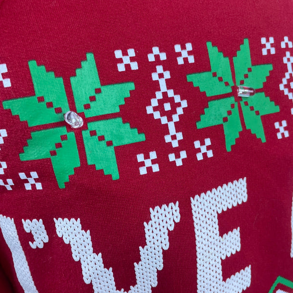 Freeze Women's Red Christmas Sweater "Ive Been Good-Ish" Large - New