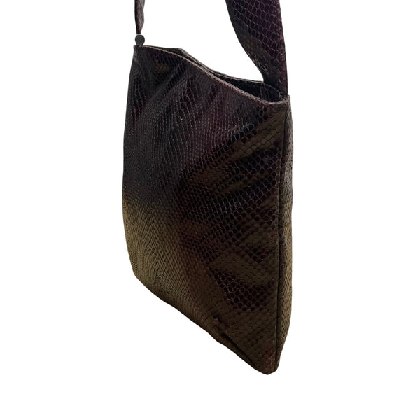 Anne Klein Women’s Burgundy Faux Leather Snakeskin Textured Shoulder Bag Size M