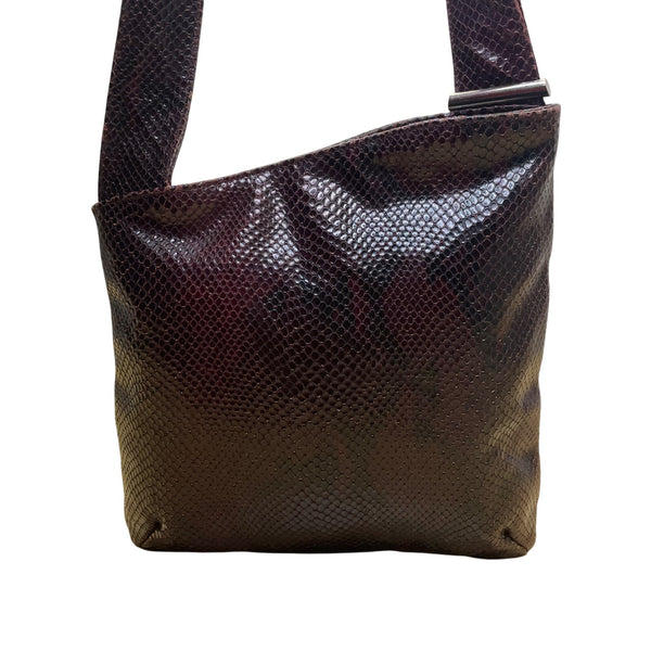 Anne Klein Women’s Burgundy Faux Leather Snakeskin Textured Shoulder Bag Size M