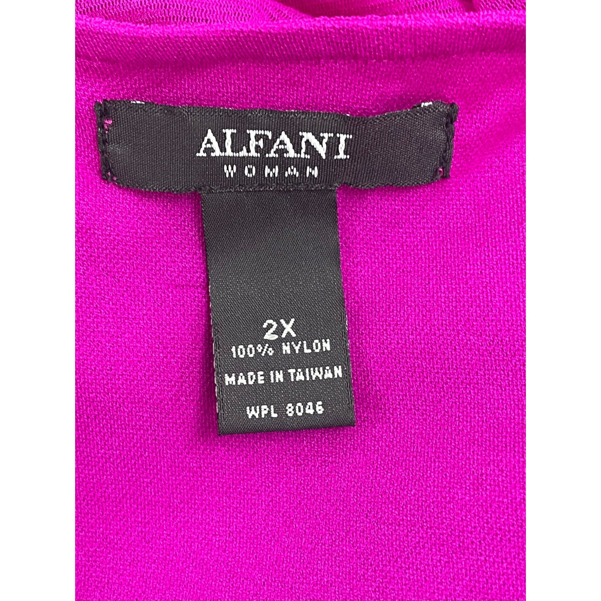 Alfani Woman Modern Orchid 3/4 Sleeve Tiered Nylon Top Size 2X - New