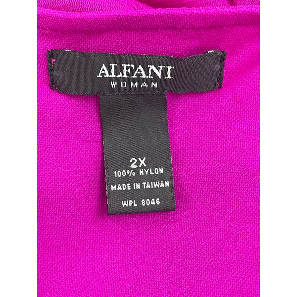 Alfani Woman Modern Orchid 3/4 Sleeve Tiered Nylon Top Size 2X - New