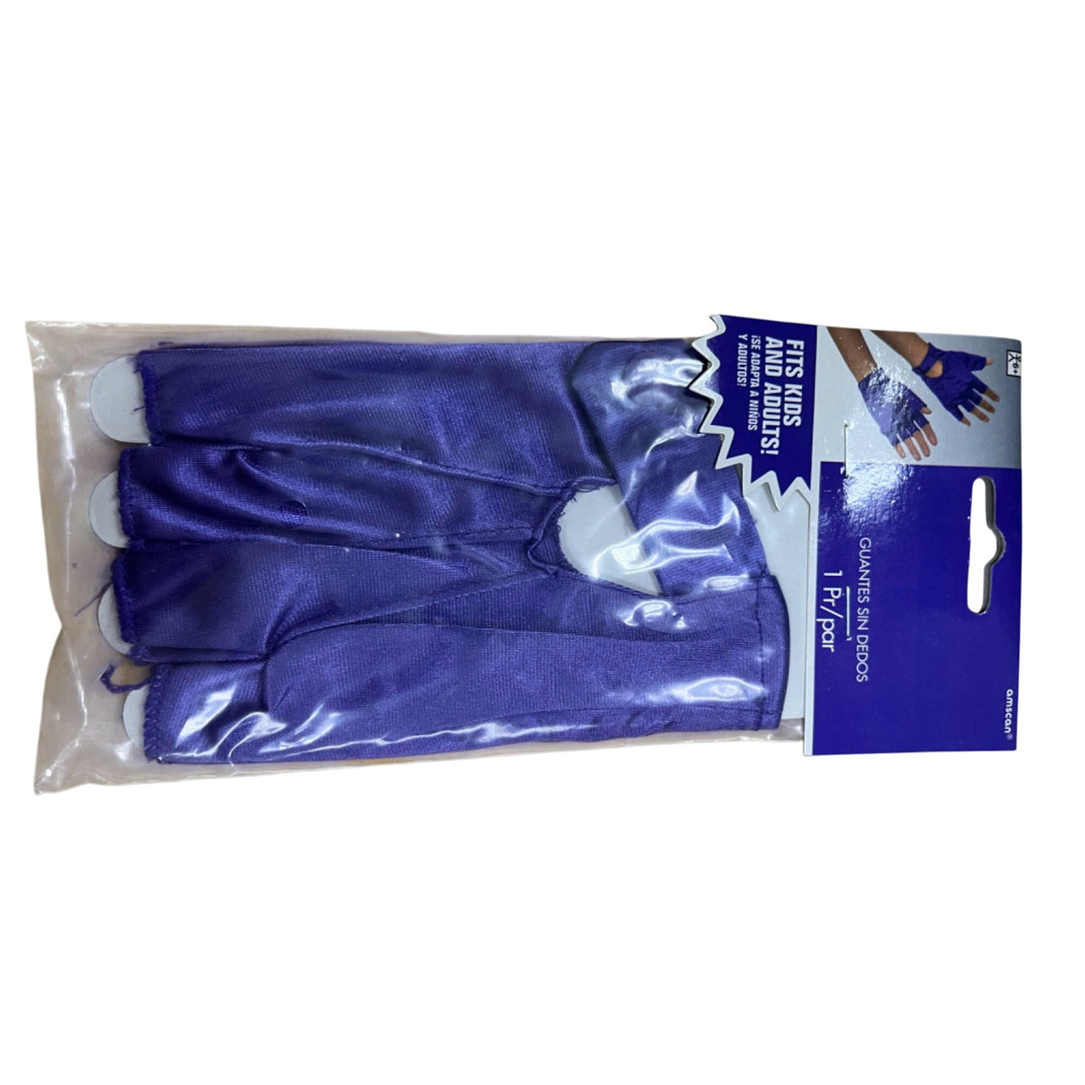 AmScan Unisex Purple Polyester Fingerless Gloves For Kids & Adults 1 Pair