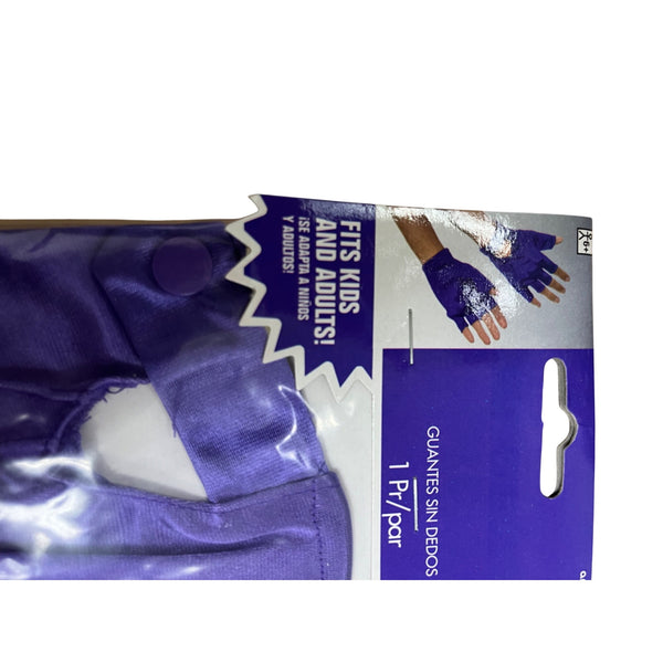 AmScan Unisex Purple Polyester Fingerless Gloves For Kids & Adults 1 Pair