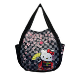 Hello Kitty Sakura Black & Pink Cherry Blossom Design Tote Bag Sz L