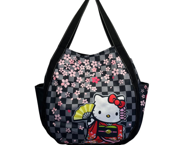 Hello Kitty Sakura Black & Pink Cherry Blossom Design Tote Bag Sz L