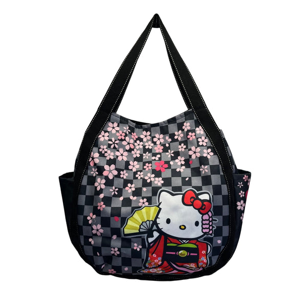 Hello Kitty Sakura Black & Pink Cherry Blossom Design Tote Bag Sz L