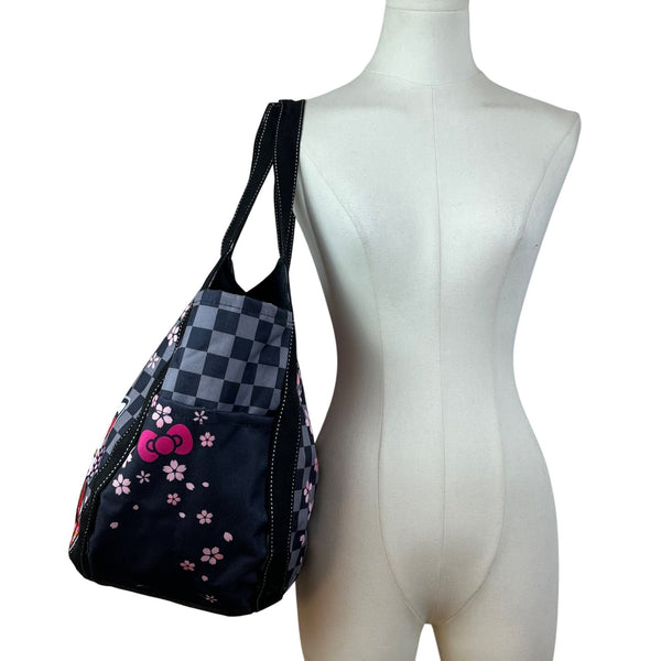 Hello Kitty Sakura Black & Pink Cherry Blossom Design Tote Bag Sz L