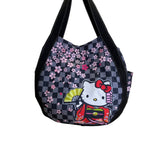 Hello Kitty Sakura Black & Pink Cherry Blossom Design Tote Bag Sz L