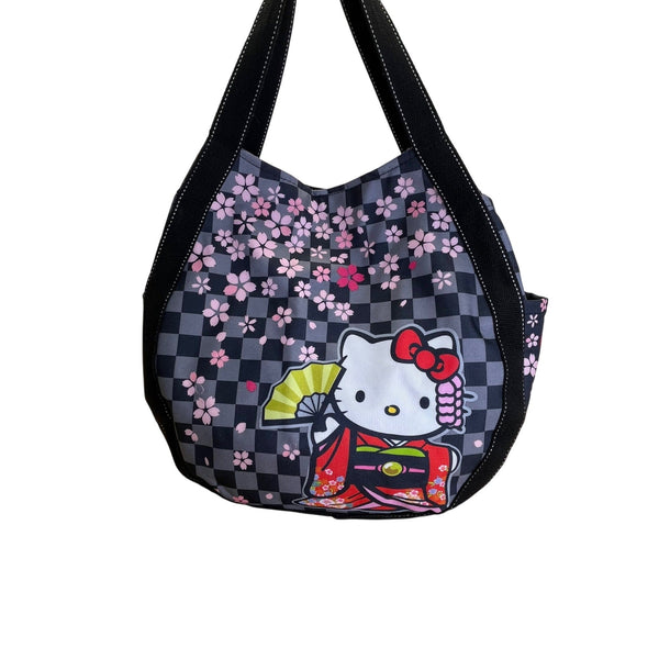 Hello Kitty Sakura Black & Pink Cherry Blossom Design Tote Bag Sz L
