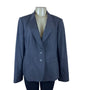 Luxe The Limited Womens Gray Wool Blazer Pinstripe 2-Button Suit Jacket Size 14