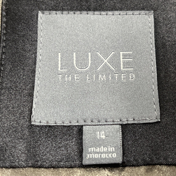 Luxe The Limited Womens Gray Wool Blazer Pinstripe 2-Button Suit Jacket Size 14