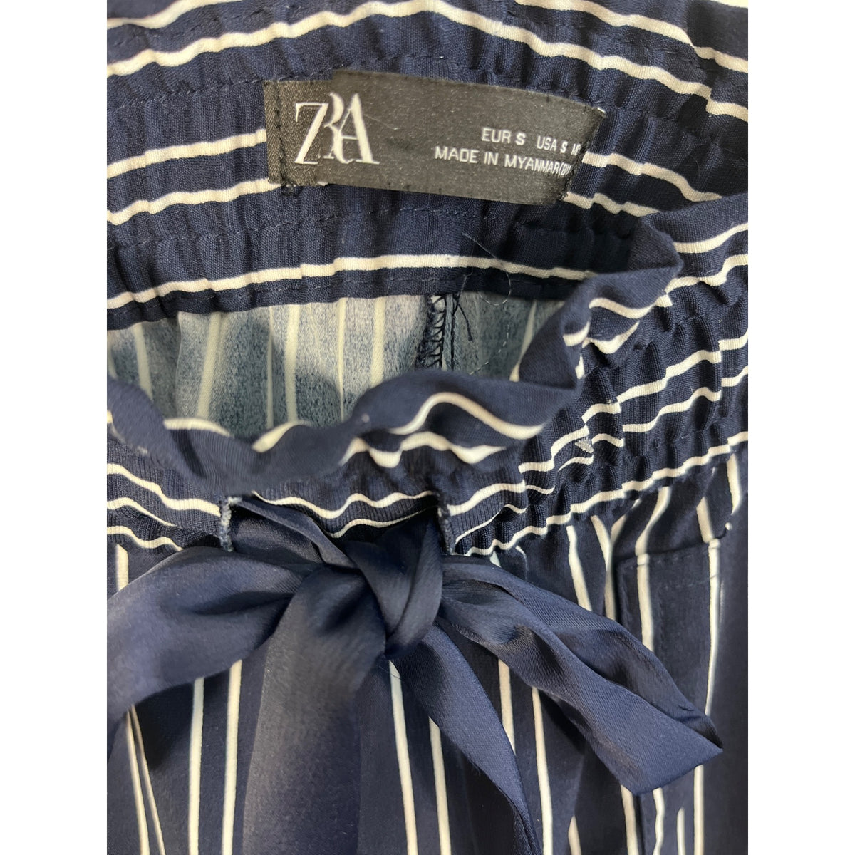 Zara Women's Blue & White Pinstripe Pants  pants Sz S