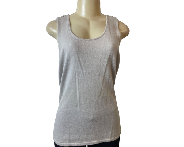 Adrienne Vittadini Studio Women's Grey Sleeveless Casual Tank Top Sz L
