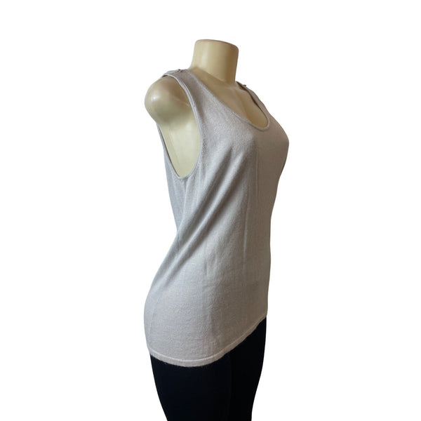 Adrienne Vittadini Studio Women's Grey Sleeveless Casual Tank Top Sz L