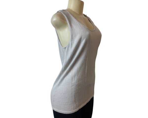 Adrienne Vittadini Studio Women's Grey Sleeveless Casual Tank Top Sz L