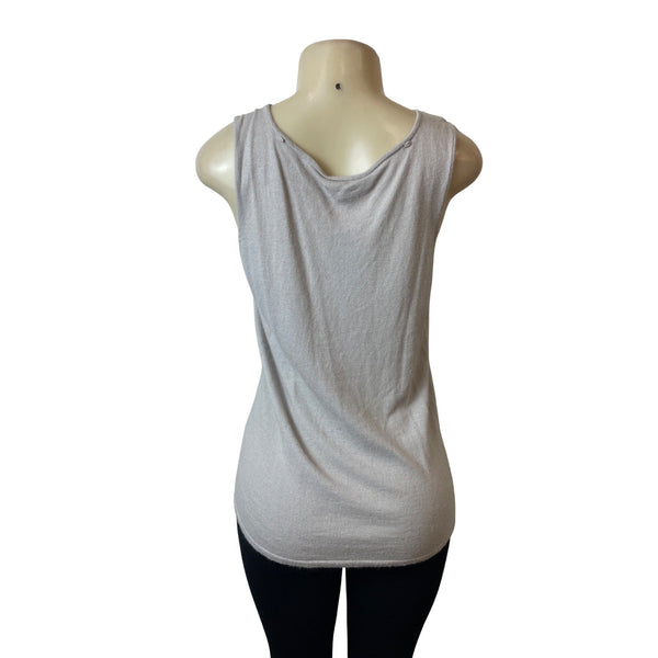 Adrienne Vittadini Studio Women's Grey Sleeveless Casual Tank Top Sz L