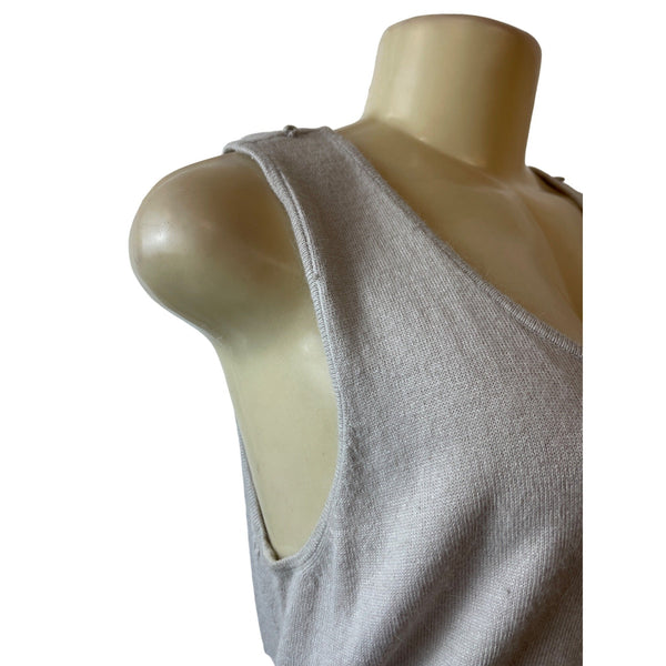 Adrienne Vittadini Studio Women's Grey Sleeveless Casual Tank Top Sz L