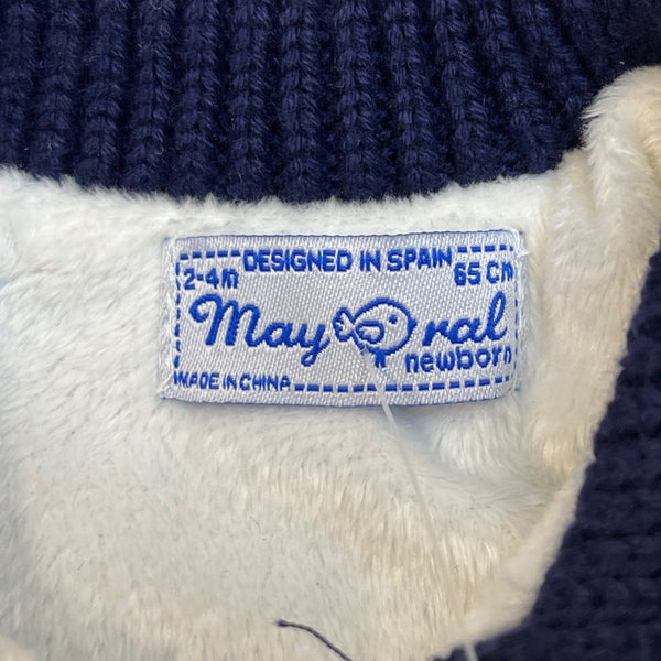 Mayoral Baby Boy Knit Toggle Cardigan Jacket Navy Blue Sz 2-4M