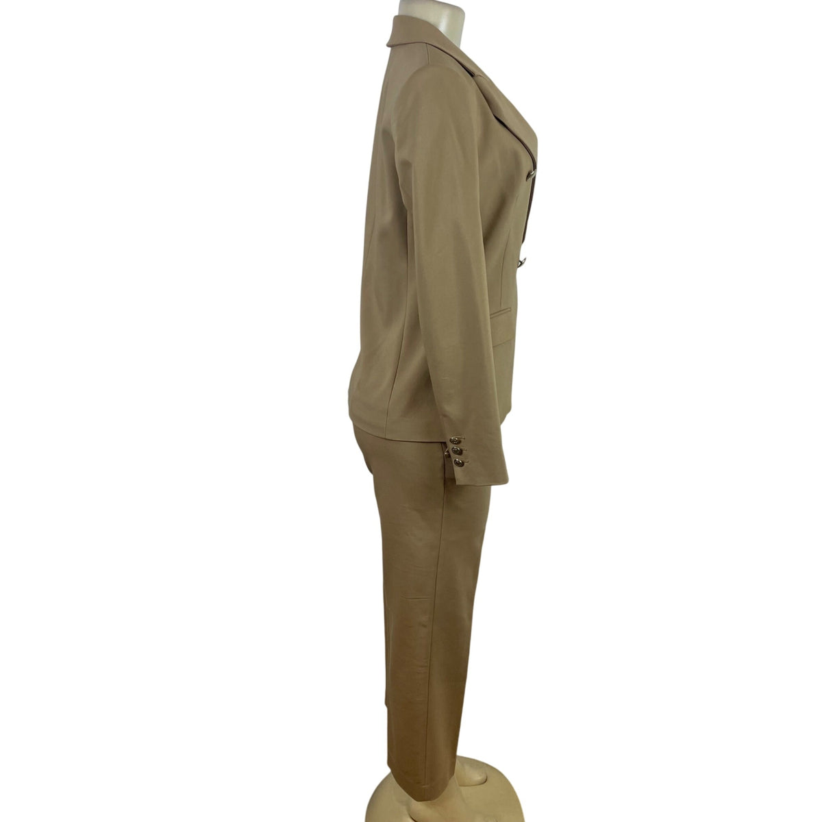 Michael kors Tan Womens Wide-Leg Pants & Double-Breasted Blazer Suit Set Sz M