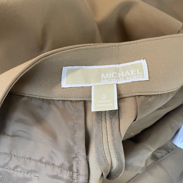 Michael kors Tan Womens Wide-Leg Pants & Double-Breasted Blazer Suit Set Sz M