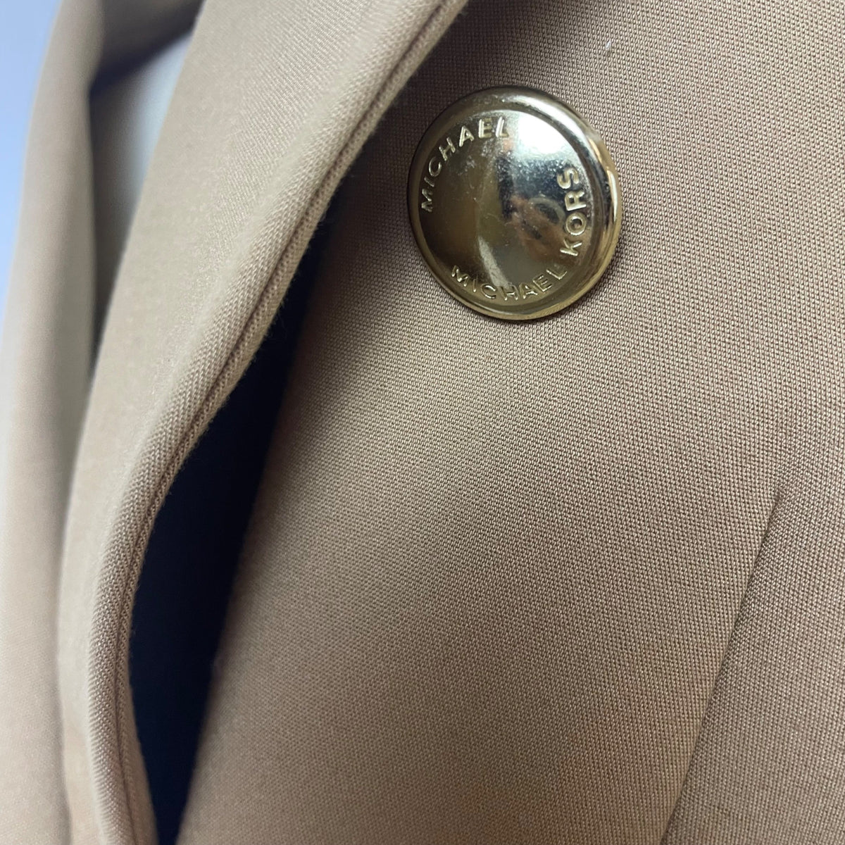 Michael kors Tan Womens Wide-Leg Pants & Double-Breasted Blazer Suit Set Sz M