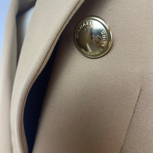 Michael kors Tan Womens Wide-Leg Pants & Double-Breasted Blazer Suit Set Sz M