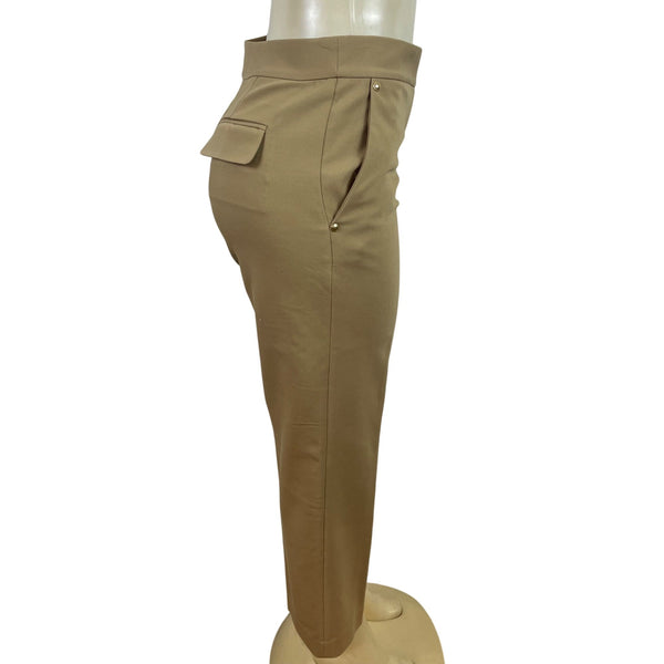 Michael kors Tan Womens Wide-Leg Pants & Double-Breasted Blazer Suit Set Sz M