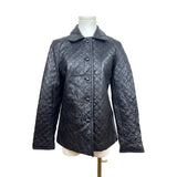 Siena Women's Black Leather Button Down Long Sleeve Jacket Sz 8