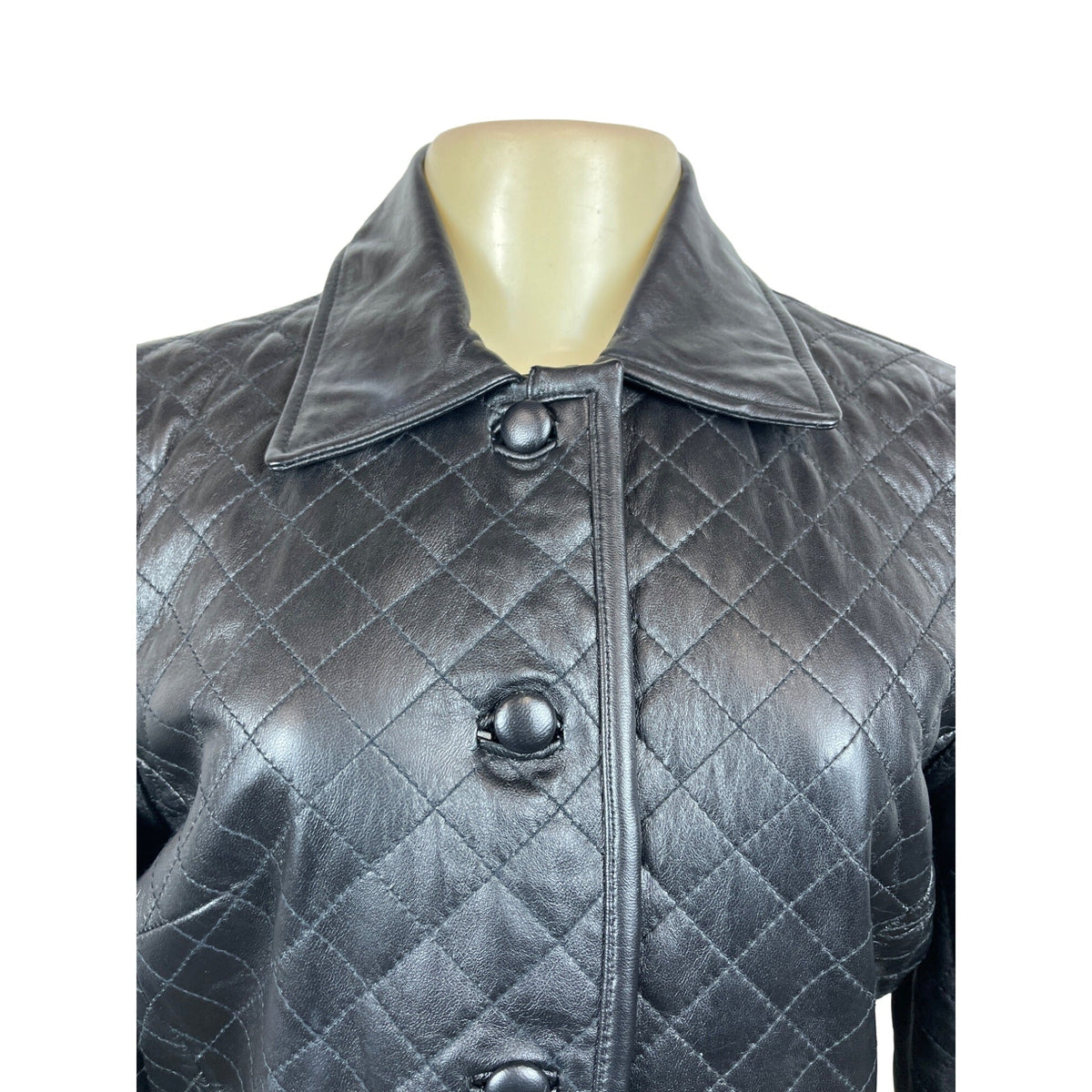 Siena Women's Black Leather Button Down Long Sleeve Jacket Sz 8
