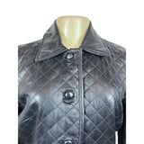 Siena Women's Black Leather Button Down Long Sleeve Jacket Sz 8
