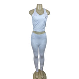 XO Women's White Activewear Yoga Gym Athletic Attire Outfit Set Sz L