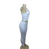 XO Women's White Activewear Yoga Gym Athletic Attire Outfit Set Sz L