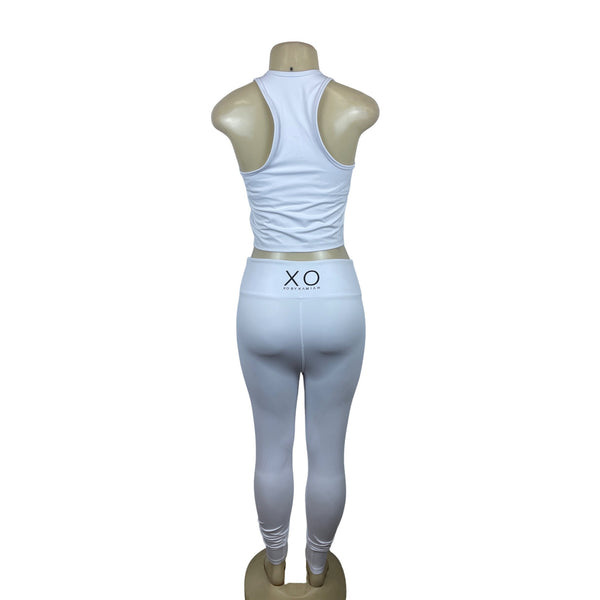 XO Women's White Activewear Yoga Gym Athletic Attire Outfit Set Sz L