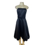 White House Black Market Black Strapless Scallop Hem Cocktail Dress Sz 6