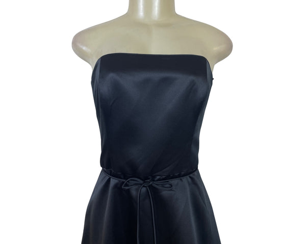 White House Black Market Black Strapless Scallop Hem Cocktail Dress Sz 6