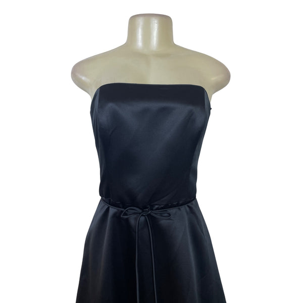 White House Black Market Black Strapless Scallop Hem Cocktail Dress Sz 6