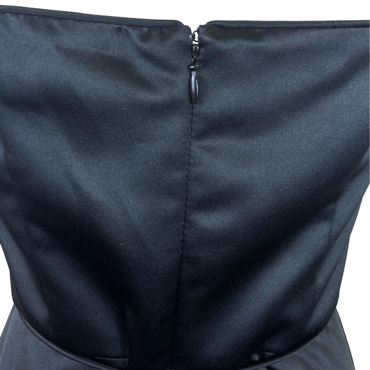 White House Black Market Black Strapless Scallop Hem Cocktail Dress Sz 6