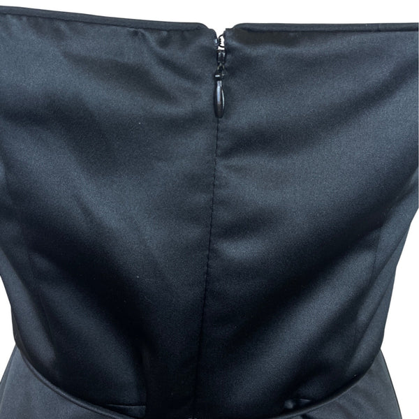White House Black Market Black Strapless Scallop Hem Cocktail Dress Sz 6