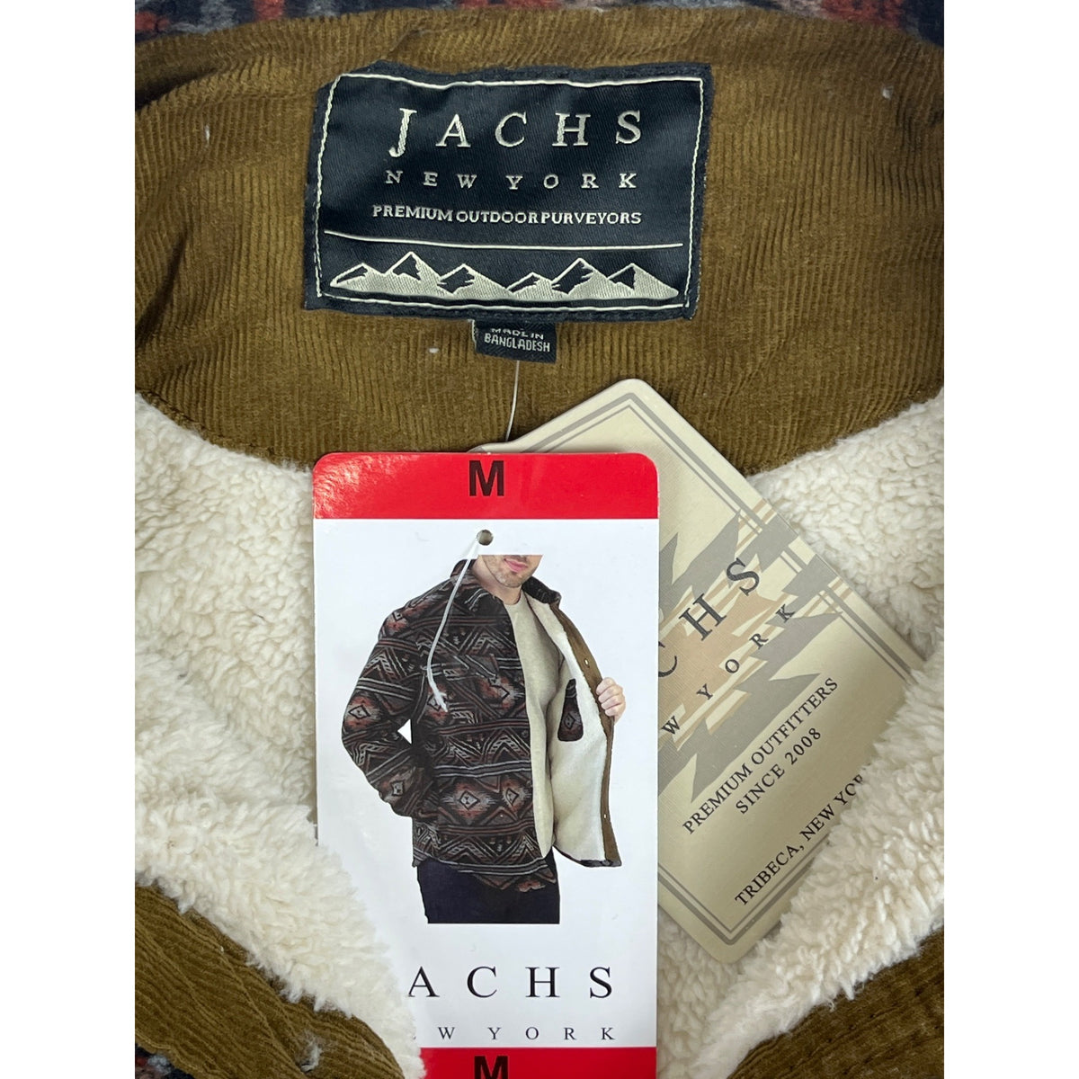 Jachs Men's Wool Blend Long Sleeve Plaid Jacket Shirt Sz M - NWT