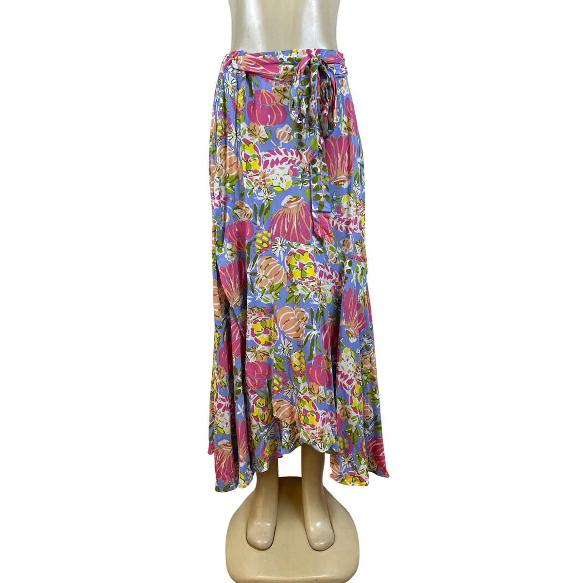 Matilda Jane Womens Floral Wrap Skirt Blue Multi-Color Rayon Size M - New
